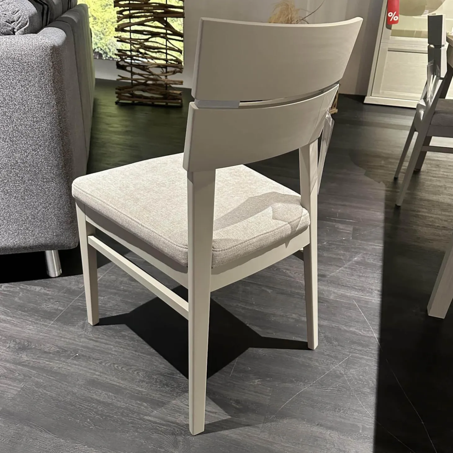 4er Set Stuhl 674G WM Casa 220 Stoff Lennon Silver Lining 12702 Grau Gestell Pinie Grau Soft Ohne Tisch