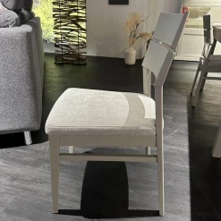 4er Set Stuhl 674G WM Casa 220 Stoff Lennon Silver Lining 12702 Grau Gestell Pinie Grau Soft Ohne Tisch