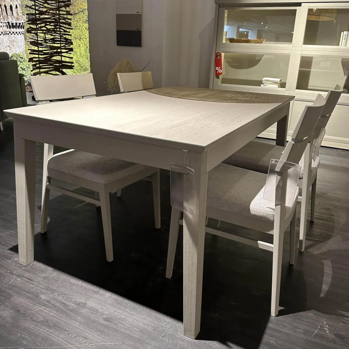 4er Set Stuhl 674G WM Casa 220 Stoff Lennon Silver Lining 12702 Grau Gestell Pinie Grau Soft Ohne Tisch