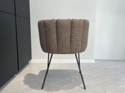 4er Set Stuhl Gaia Sitzfläche Leder Rawhide 356 Schwarz Rücken Stoff Picasso 5363 Gold Braun 4 Fuß Rundrohrgestell Metall Schwarz