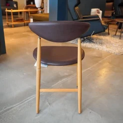 6er Set Stuhl Gent Leder Kastanienbraun Gestell Eiche Geölt