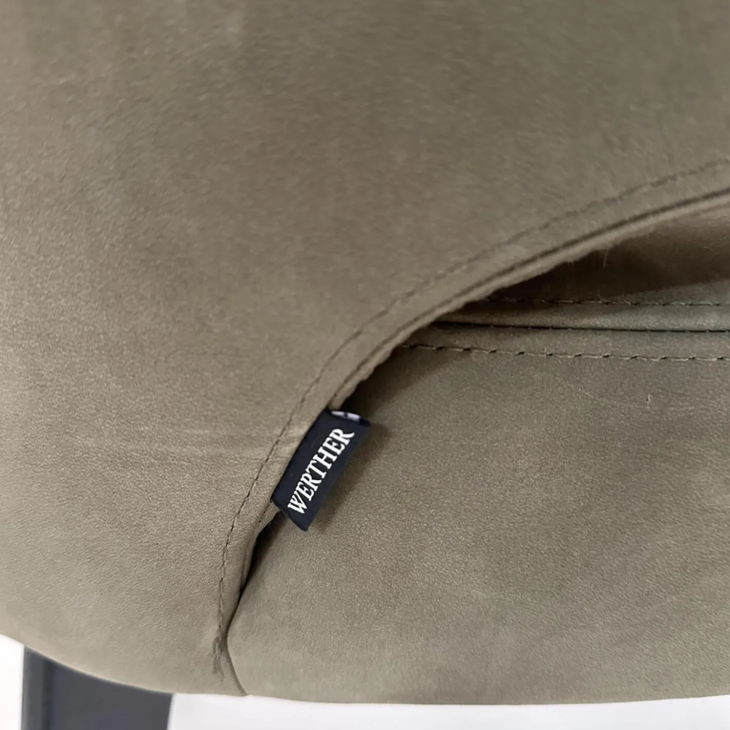 2er Set Stuhl George Bezug Leder L9999F Velvet Grau Braun Holzgestell Füße Schwarz Gebeizt