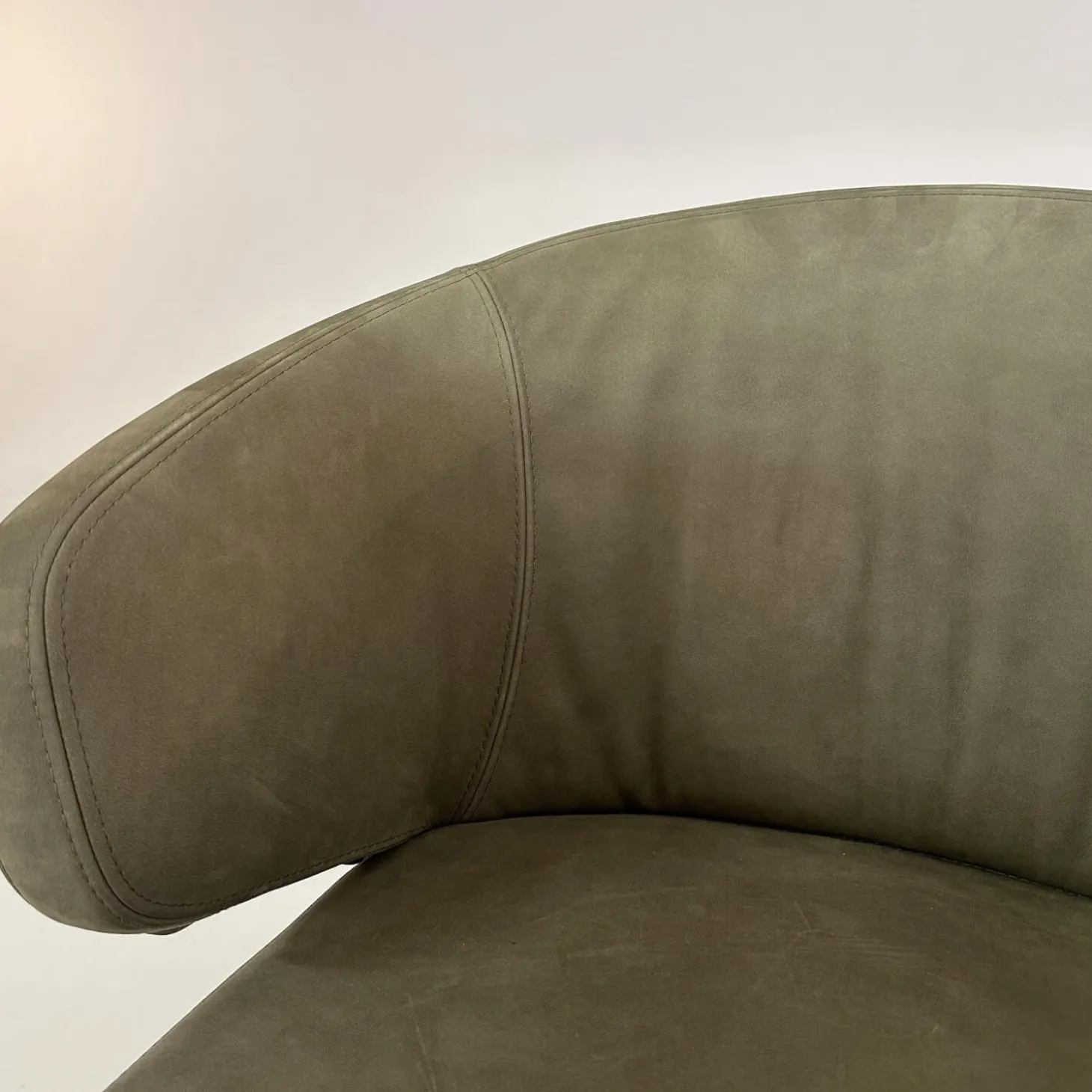 2er Set Stuhl George Bezug Leder L9999F Velvet Grau Braun Holzgestell Füße Schwarz Gebeizt