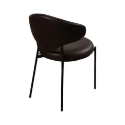 3er Set Stuhl Icon Leder Sauvage Moro Schwarz Gestell Rundrohr Schwarz