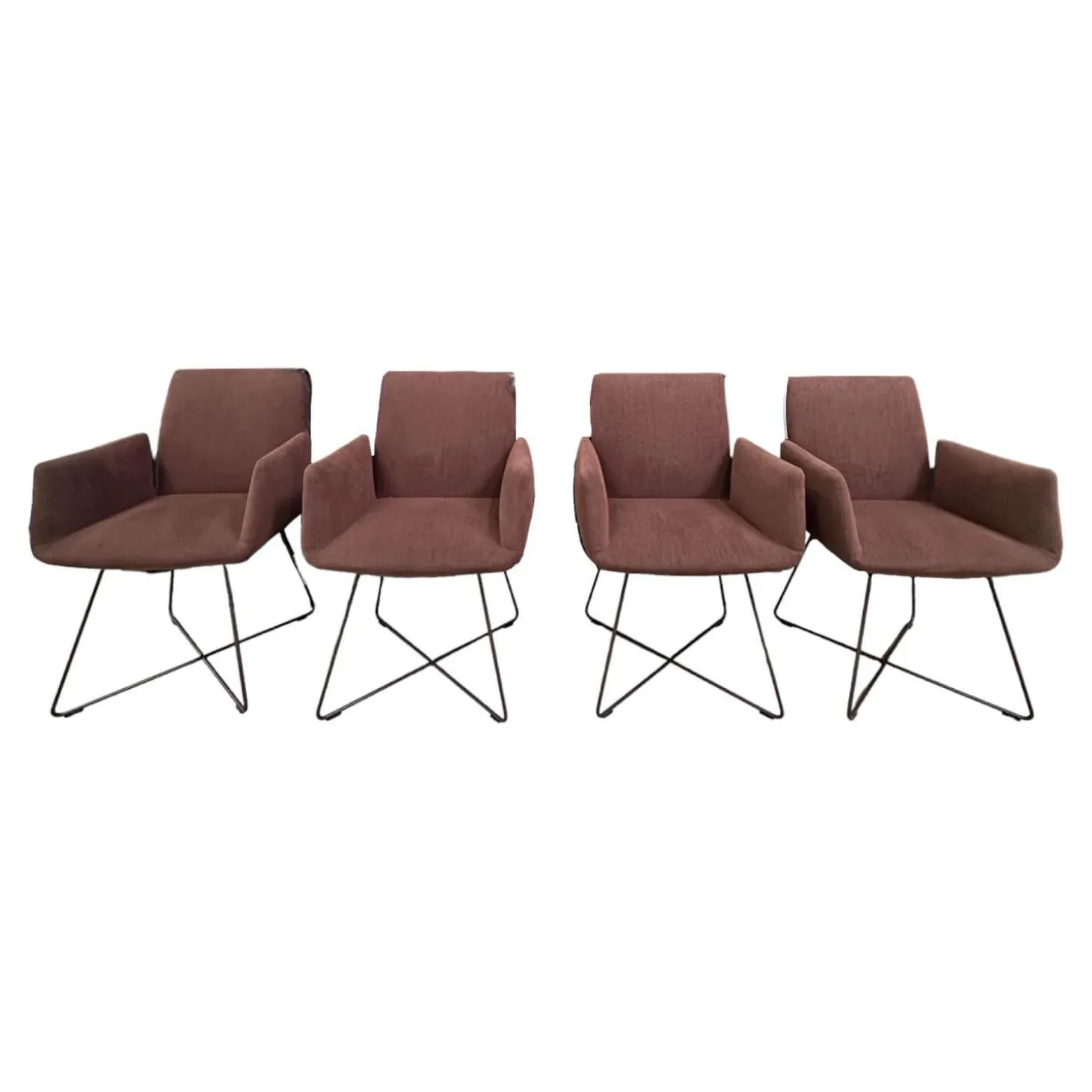 4er Set Stuhl Jalis 541 Stoff 10125 Bordeaux Rot Drahtgestell Lack RAL 010 20 10 Wengenschwarz Mit Filzgleiter