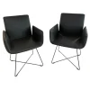 2er Set Stuhl Jalis Leder 179 Mocca Schwarz Gestell M20 Lack Schwarz