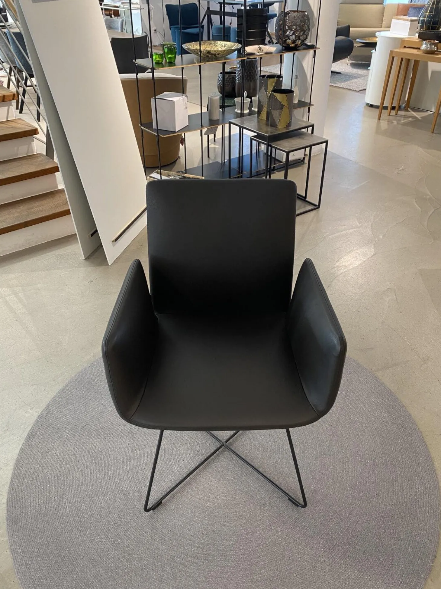 2er Set Stuhl Jalis Leder 179 Mocca Schwarz Gestell M20 Lack Schwarz