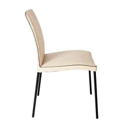 5er Set Stuhl Jaro 100 Stoff Frozen Harmony Beige Gestell Vierfuß Schwarz