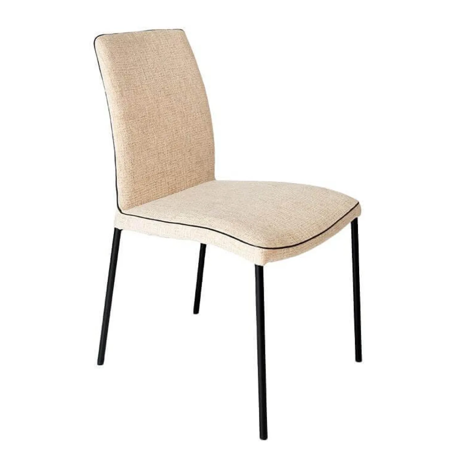 5er Set Stuhl Jaro 100 Stoff Frozen Harmony Beige Gestell Vierfuß Schwarz