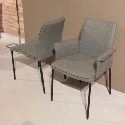 6er Set Stuhl Jaro 200 Stoff Matteo 033 Muscio Grau Keder Comfort Schwarz Gestell Schwarz Pulverbeschichtet Mit Kunststoffgleitern Ohne Tisch