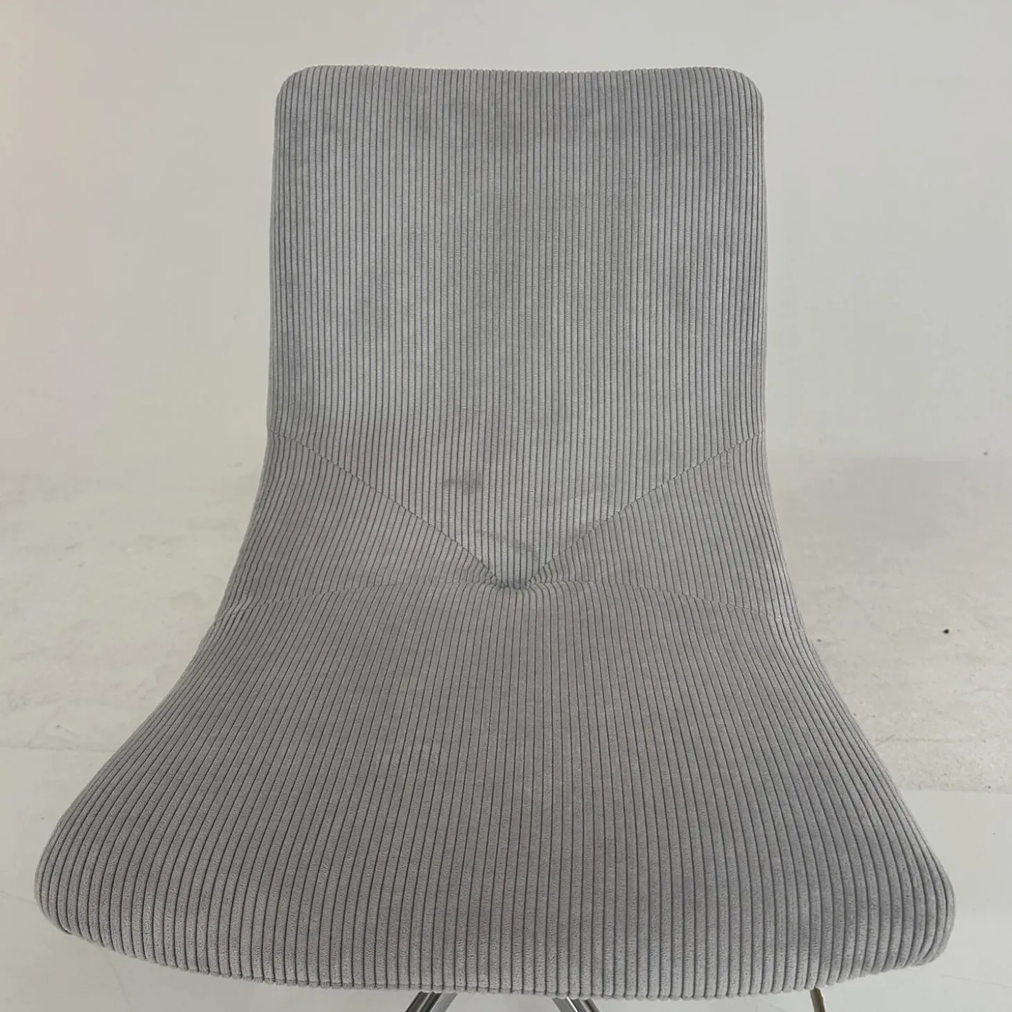 3er Set Stuhl Jona Ohne Armlehne Bezug U9999E Grau Fußkreuz Chrom Mit Drehbeschlag