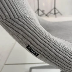 3er Set Stuhl Jona Ohne Armlehne Bezug U9999E Grau Fußkreuz Chrom Mit Drehbeschlag