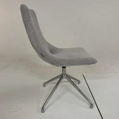 3er Set Stuhl Jona Ohne Armlehne Bezug U9999E Grau Fußkreuz Chrom Mit Drehbeschlag