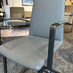 3er Set Stuhl Karma Leder Toledo Anthrazit Gestell Flachstahl Schwarz Mit Und Ohne Armlehnen