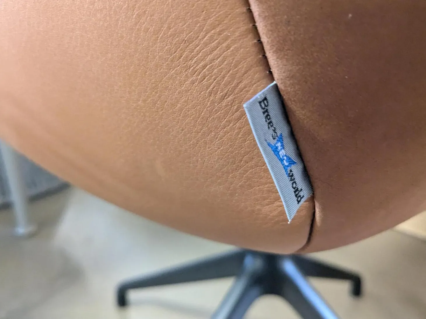 4er Set Stuhl Kiq Leder Gogain Cognac Braun