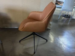 4er Set Stuhl Kiq Leder Gogain Cognac Braun