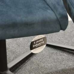 6er Set Stuhl Lani Stoff Dubai Petrol Blau Gestell Metall Anthrazit Matt Mit Drehschwingfunktion