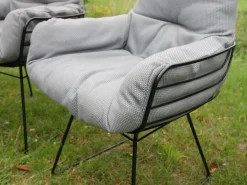 2er Set Stuhl Leyasol High Stoff Lopi Cloud Drahtgestell ME001 Schwarz Mit Kunststoffgleitern