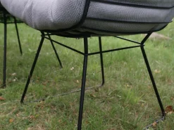 2er Set Stuhl Leyasol High Stoff Lopi Cloud Drahtgestell ME001 Schwarz Mit Kunststoffgleitern