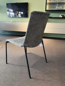 4er Set Stuhl Liz 1302 Stoff Tao 7730 Moonlight 26 Grau Gestell Schwarz Matt Pulverbeschichtet