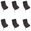 6er Set Stuhl LS20 455100 Linja Innen Stoff ROM8006 Romeo Brownie Grau Braun Außen Leder LIN 682 Linea Coffee Schwarz Gestell Metall RAL 8019 Grau Braun Pulverbeschichtet