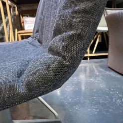 2-er Set Stuhl Lui Stoff Canvas 154 Drehgestell Edelstahl Finish