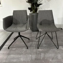 6er Set Stuhl Lui Und Grand Lui Bezug Stoff Canvas 154 Grau Außen Leder Origon Schwarz 70240 Drahtgestell Schwarz Matt Pulverbeschichtet