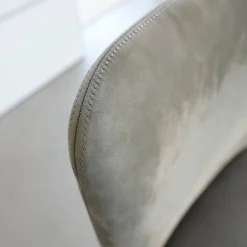 4er Set Stuhl Materia Soft Leder Nabuk Nubuk 104 Salvia Grau Aluminiumgestell Base Irondust Schwarz Drehbar