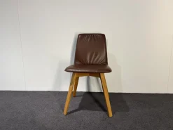 2er Set Stuhl Maverick Leder Sauvage Brasil Braun Gepolstert Gestell Eiche Mit Kunststoffgleiter Braun