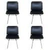 4er Set Stuhl Neil Leather And Stool Sattelleder Schwarz Gestell Chrom Schwarz