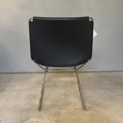 4er Set Stuhl Neil Leather And Stool Sattelleder Schwarz Gestell Chrom Schwarz