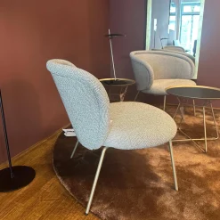 2er Set Stuhl Ona Cocktail Stoff Sahco Safire 0004 Grau Gestell Stahl Messing Grau