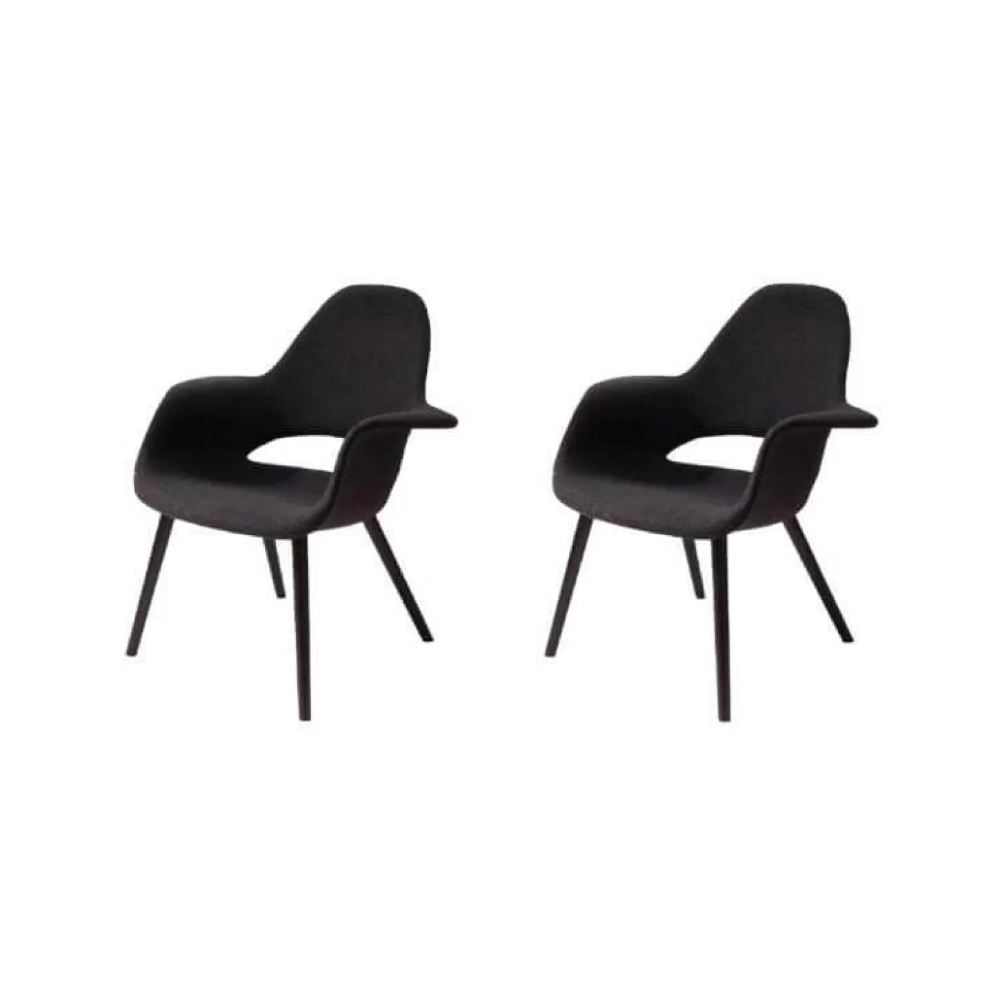 2er Set Stuhl Organic Chair Bezug Stoff Cosy Schwarz Gestell Esche Schwarz Mit Filzgleitern