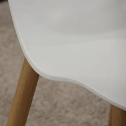 2-er Set Stuhl Papilio Shell SH2 Schale Kunststoff Weiß Gestell Eiche Hell Gebürstet