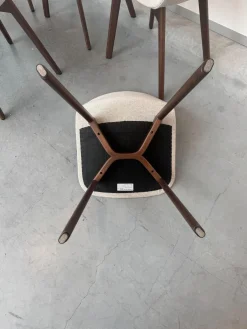 6er Set Stuhl Pato Stoff Kvadrat Clay 0012 Grau Gestell Geräucherte Eiche Gebeizt Und Lackiert Mit Gleitern