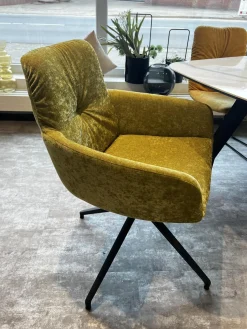 6er Set Stuhl Pelle Stoff Oxford 503 Senf Gelb Und 400 Gelb Untergestell Anthrazit Inklusive Gleiter