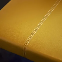 4er Set Stuhl Penthouse Leder Gelb Gestell Silber