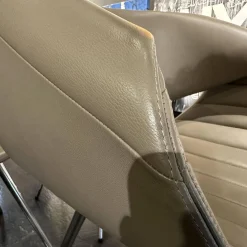 4-er Set Stuhl Perillo Leder Royal Reed Vierfußgestell Aluminium