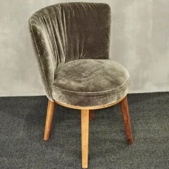 2er Set Stuhl Polo Cocktail Stoff Emilia B-121 Untergestell Nussbaum Geölt Mit Drehfunktion Und Rückholmechanik