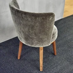 2er Set Stuhl Polo Cocktail Stoff Emilia B-121 Untergestell Nussbaum Geölt Mit Drehfunktion Und Rückholmechanik