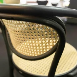 3-er Set Stuhl 210R Pure Rohrgeflecht Mit Verstärkungsgewebe Untergestell Esche Schwarz Lackiert