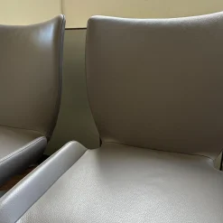 4er Set Stuhl Rasant Leder 2 03 Elephant Grau Gestell Knorrige Eiche Natur Geölt Inklusive Drehfunktion Mit Rückholfunktion