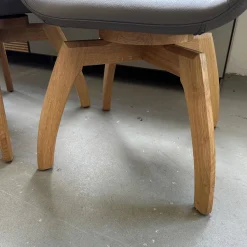 4er Set Stuhl Rasant Leder 2 03 Elephant Grau Gestell Knorrige Eiche Natur Geölt Inklusive Drehfunktion Mit Rückholfunktion