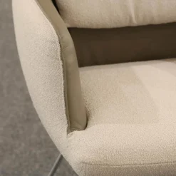 4er Set Stuhl S 1217 Stoff Grace 23 Grau Leder B Bonito Marmo Braun Gestell Nickel Satiniert