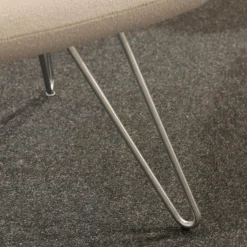 4er Set Stuhl S 1217 Stoff Grace 23 Grau Leder B Bonito Marmo Braun Gestell Nickel Satiniert