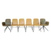 6er Set Stuhl S1000 Leder Senf Gelb Und Leder Grün Gestell Pulverbeschichtet Anthrazit