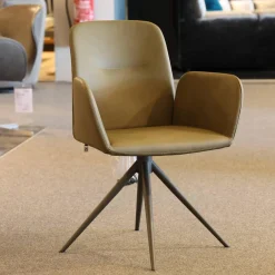 6er Set Stuhl S1000 Leder Senf Gelb Und Leder Grün Gestell Pulverbeschichtet Anthrazit