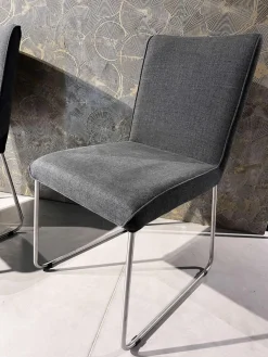 2er Set Stuhl S21 Now Stoff S281 Anthrazit Gestell Metall Verchromt