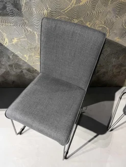 2er Set Stuhl S21 Now Stoff S281 Anthrazit Gestell Metall Verchromt