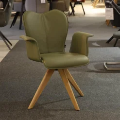 6er Set Stuhl Setubal Vintagelook Dunkelgrau Und Olive Grün Gestell Oval Schwarz Matt Lackiert